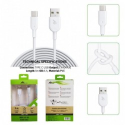 USB kabel tipe C 3m/2.4A